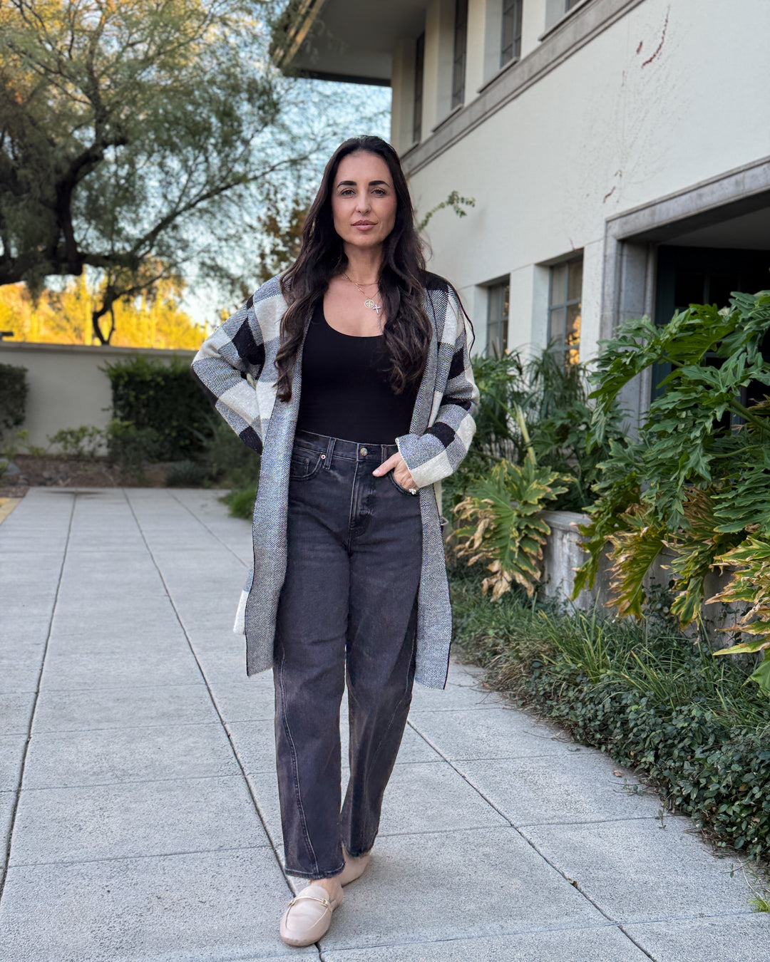 The Rosalie Open Jacquard Sweater Cardigan