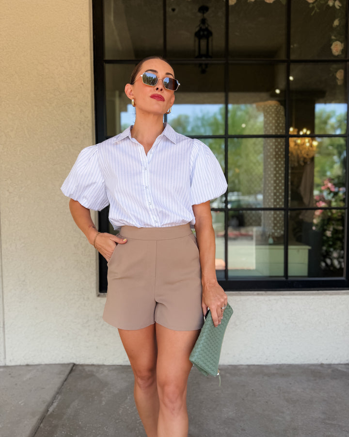 The Celeste Puff Sleeve Button-Down Shirt