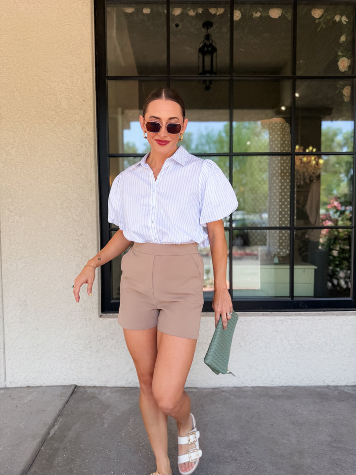 The Celeste Puff Sleeve Button-Down Shirt