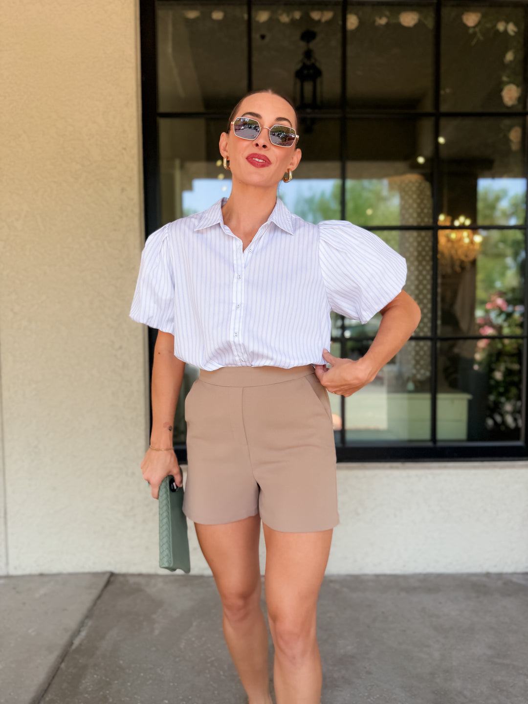 The Celeste Puff Sleeve Button-Down Shirt