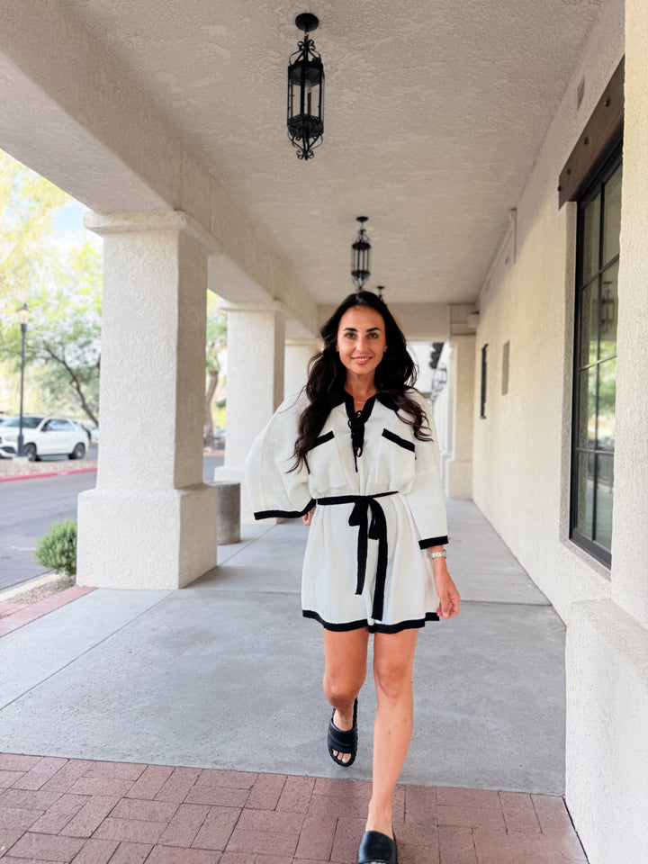 The Colette Contrast Trim Knit Romper