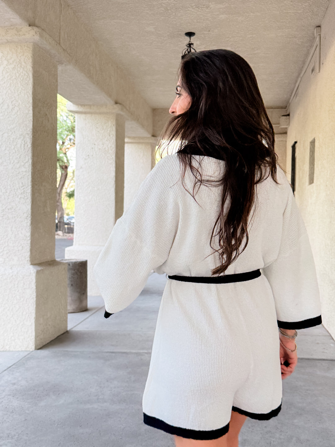 The Colette Contrast Trim Knit Romper