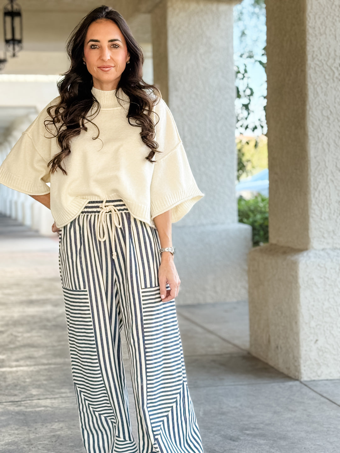 The Claire Sweater Top - Ivory