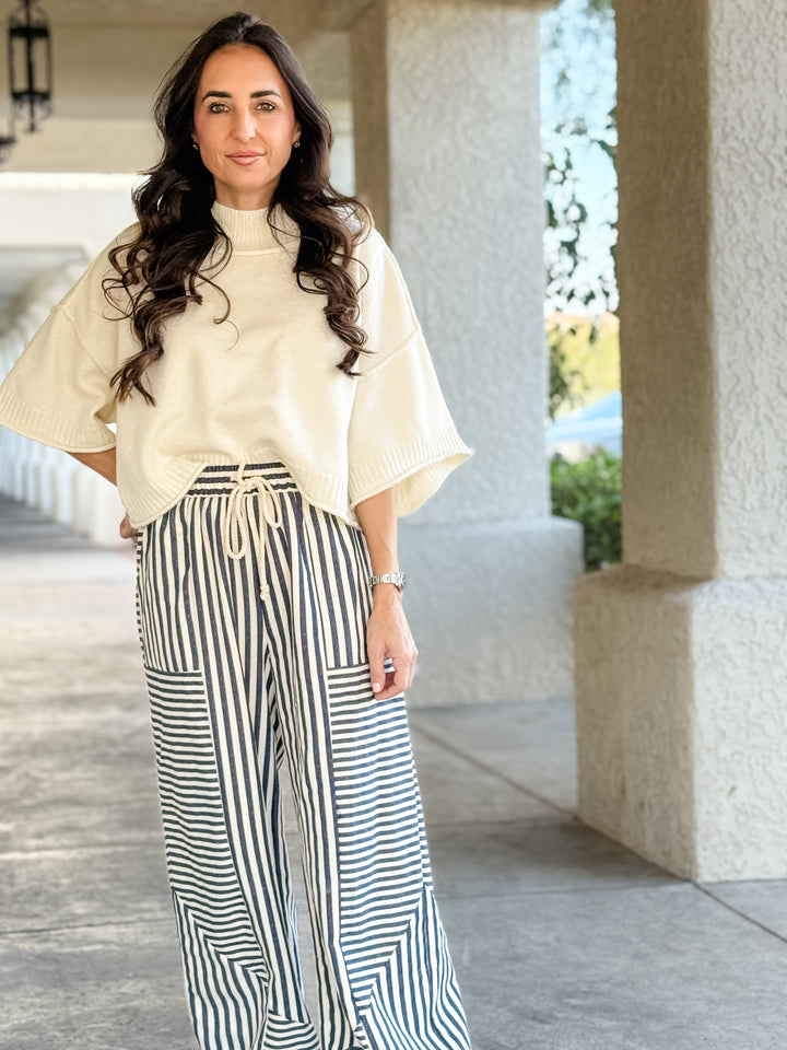 The Claire Sweater Top - Ivory