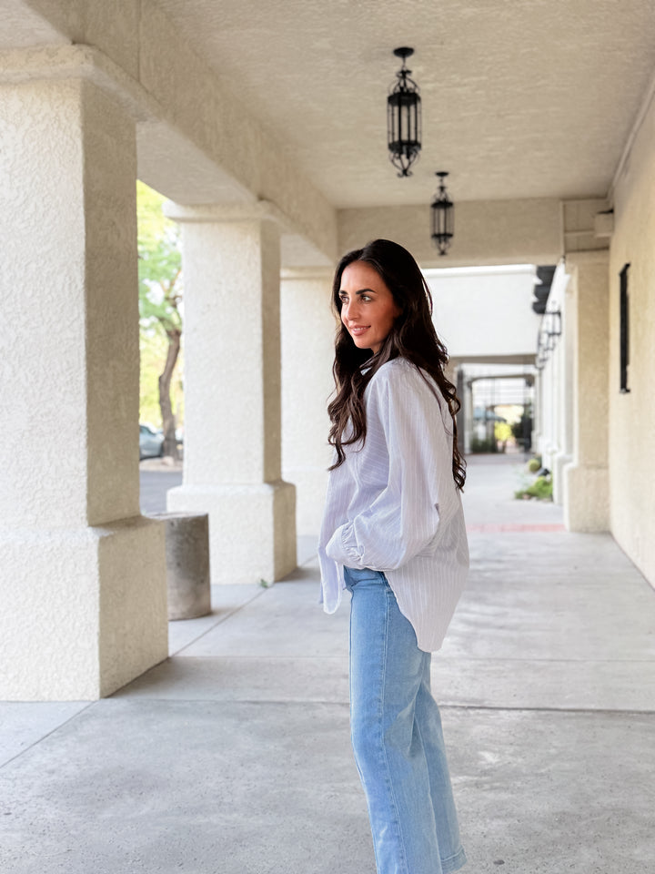 The Simone Balloon Sleeve Button-Down Shirt