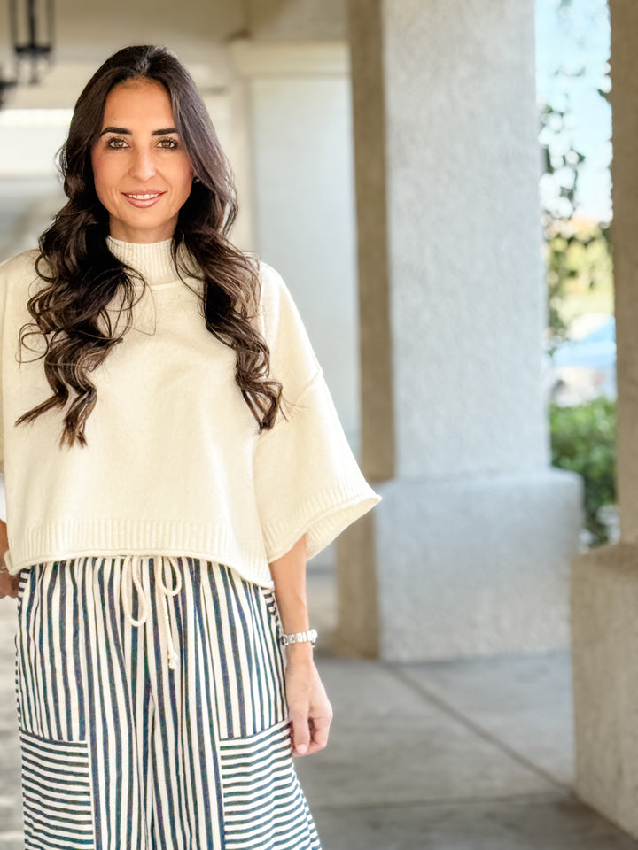 The Claire Sweater Top - Ivory