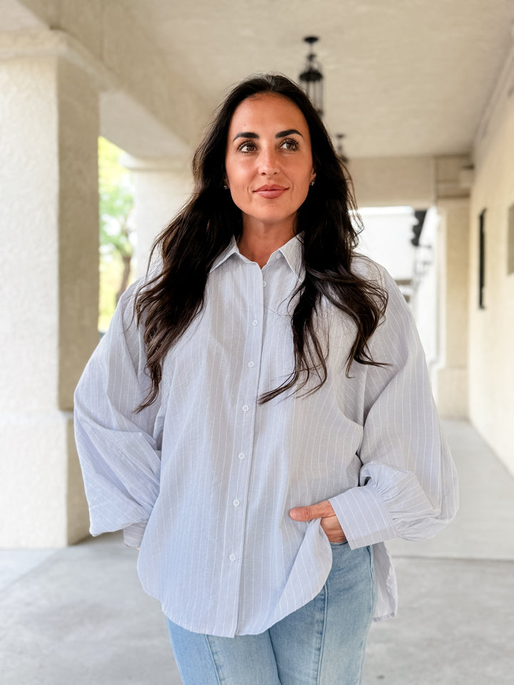 The Simone Balloon Sleeve Button-Down Shirt