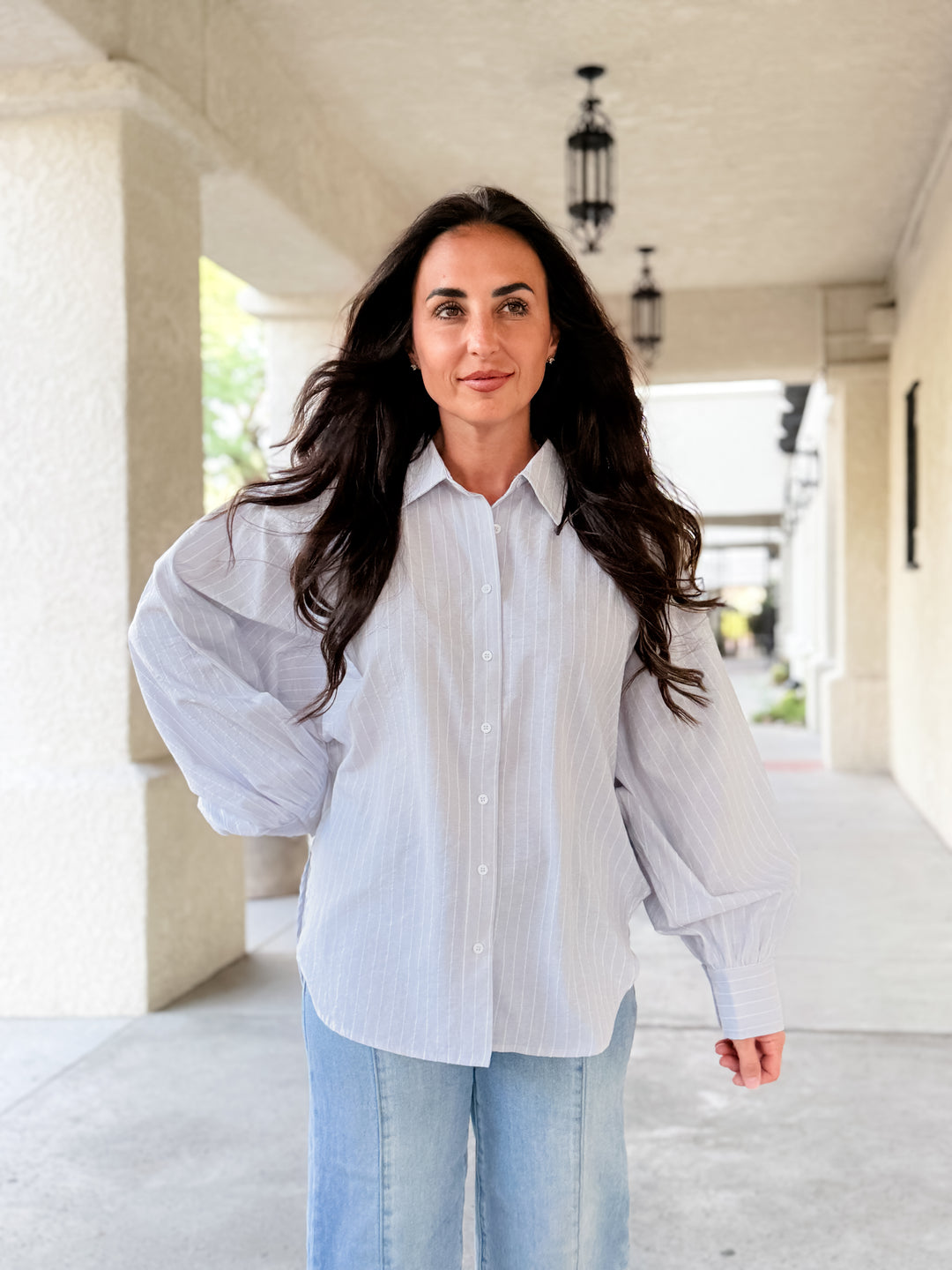 The Simone Balloon Sleeve Button-Down Shirt