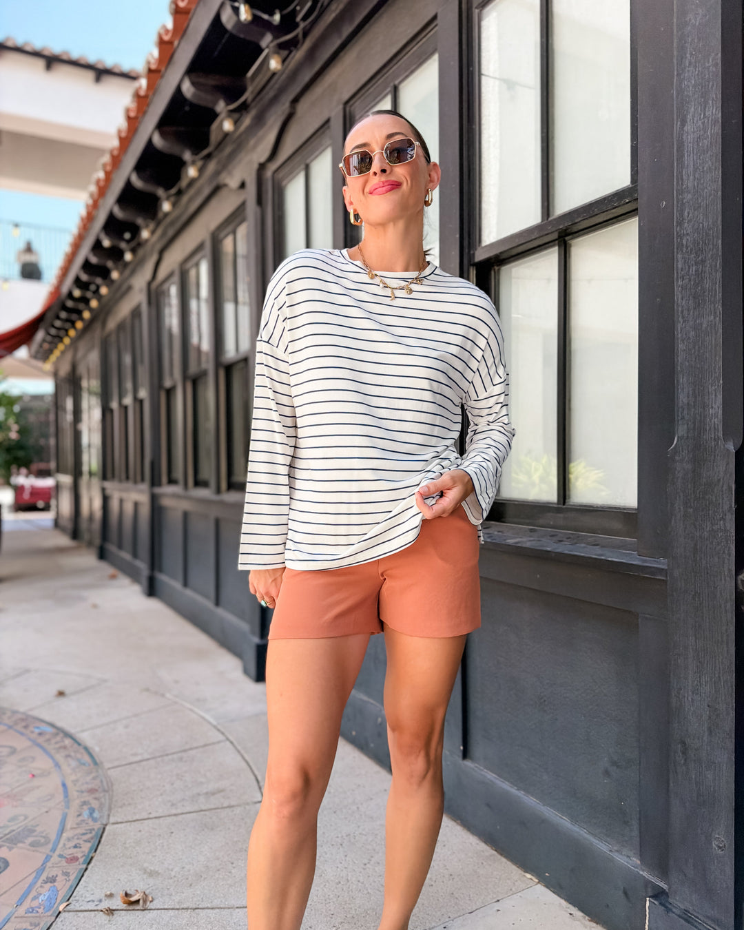The Harper Stripe Long Sleeve Relaxed Tee