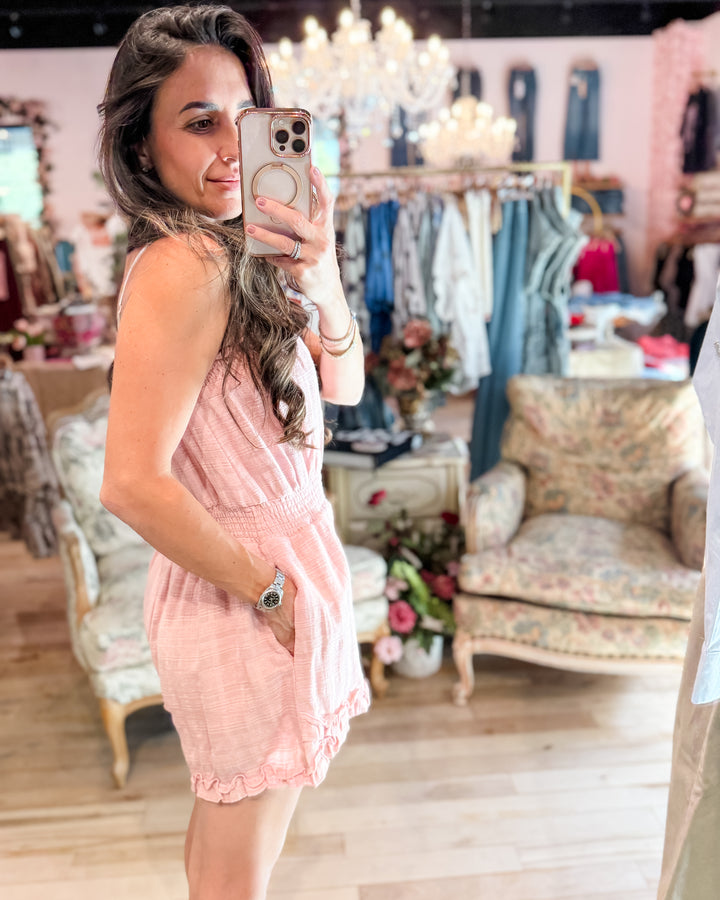 The Christy Strapless Romper with Pockets