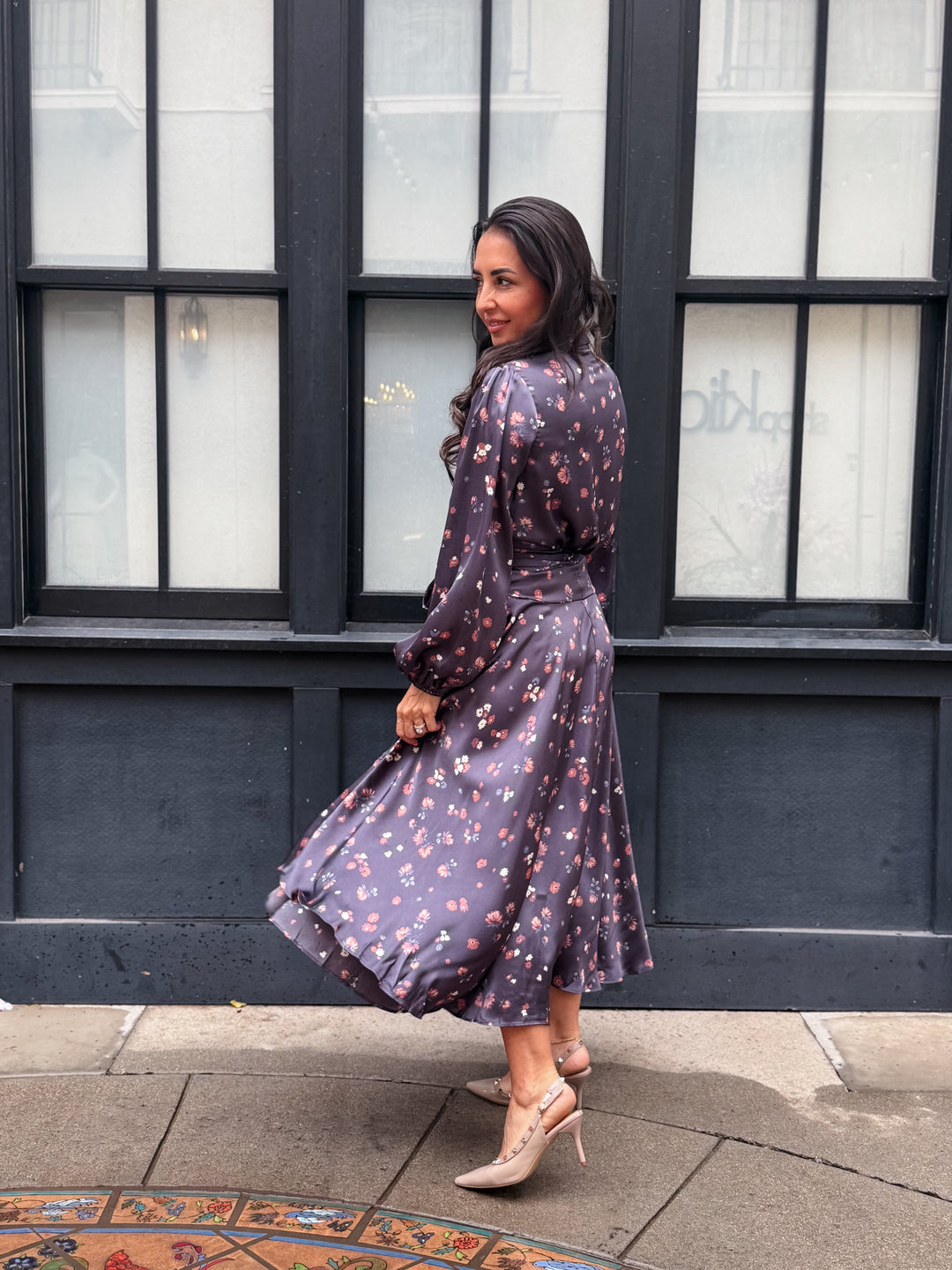 The Celina Floral Wrap Midi Dress