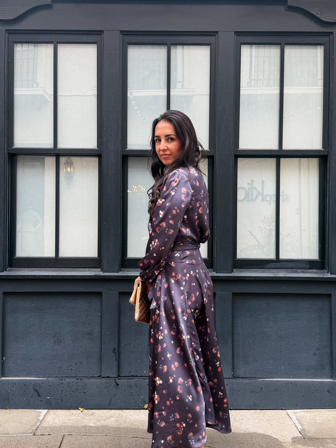 The Celina Floral Wrap Midi Dress