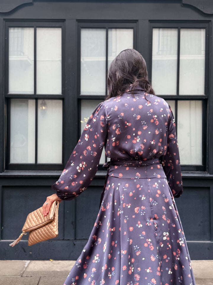 The Celina Floral Wrap Midi Dress