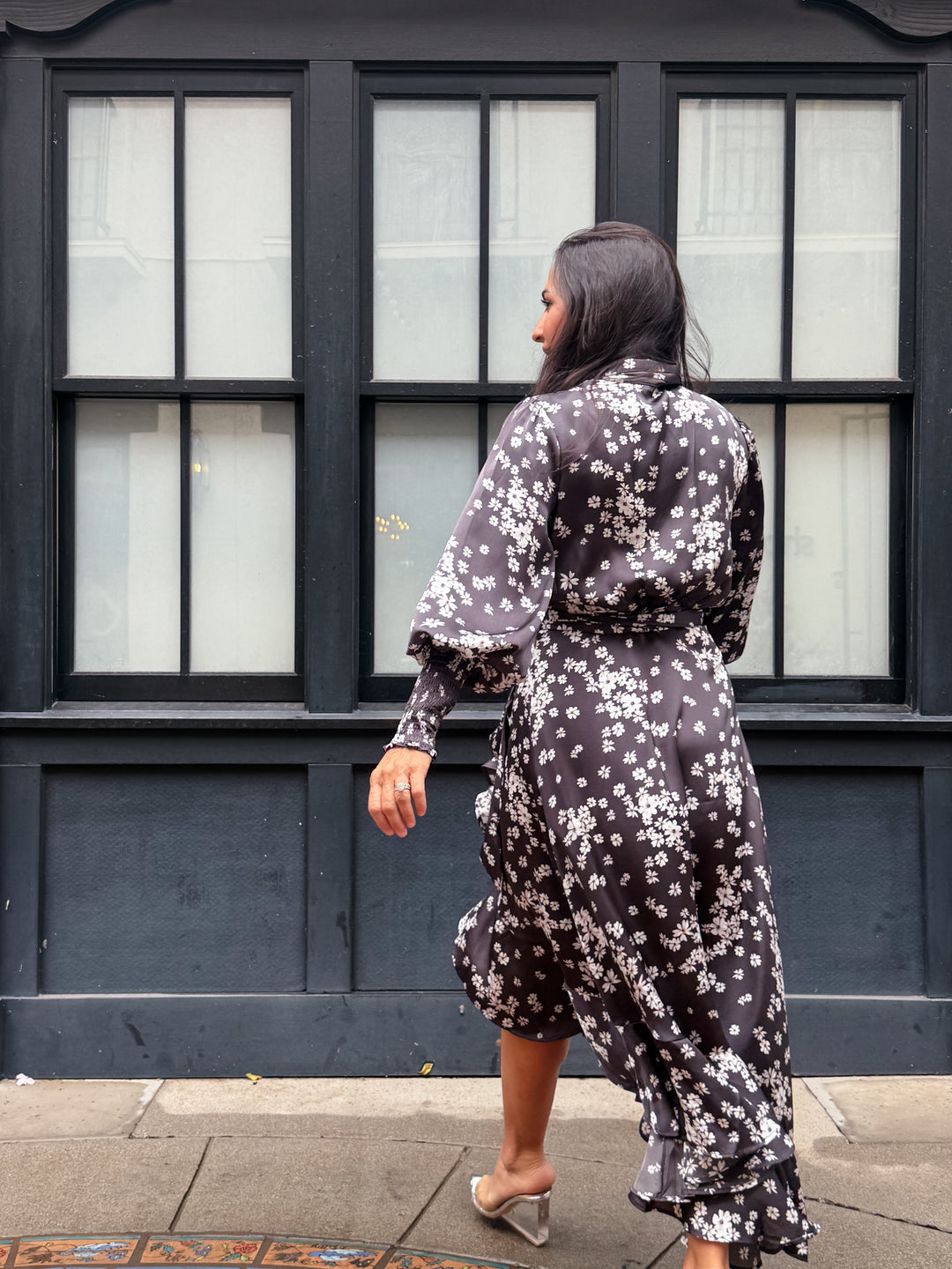 The Aubrey Ann Floral Wrap Midi Dress