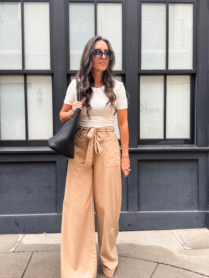 The Brooke Tie Waist Wide Leg Pant