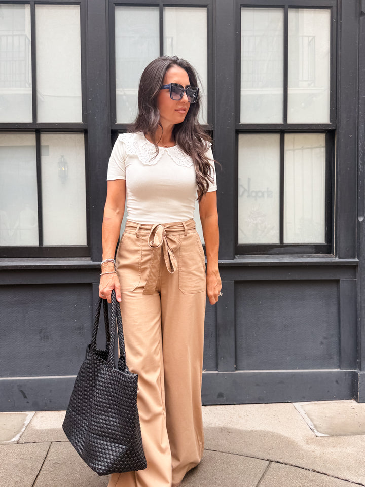 The Brooke Tie Waist Wide Leg Pant