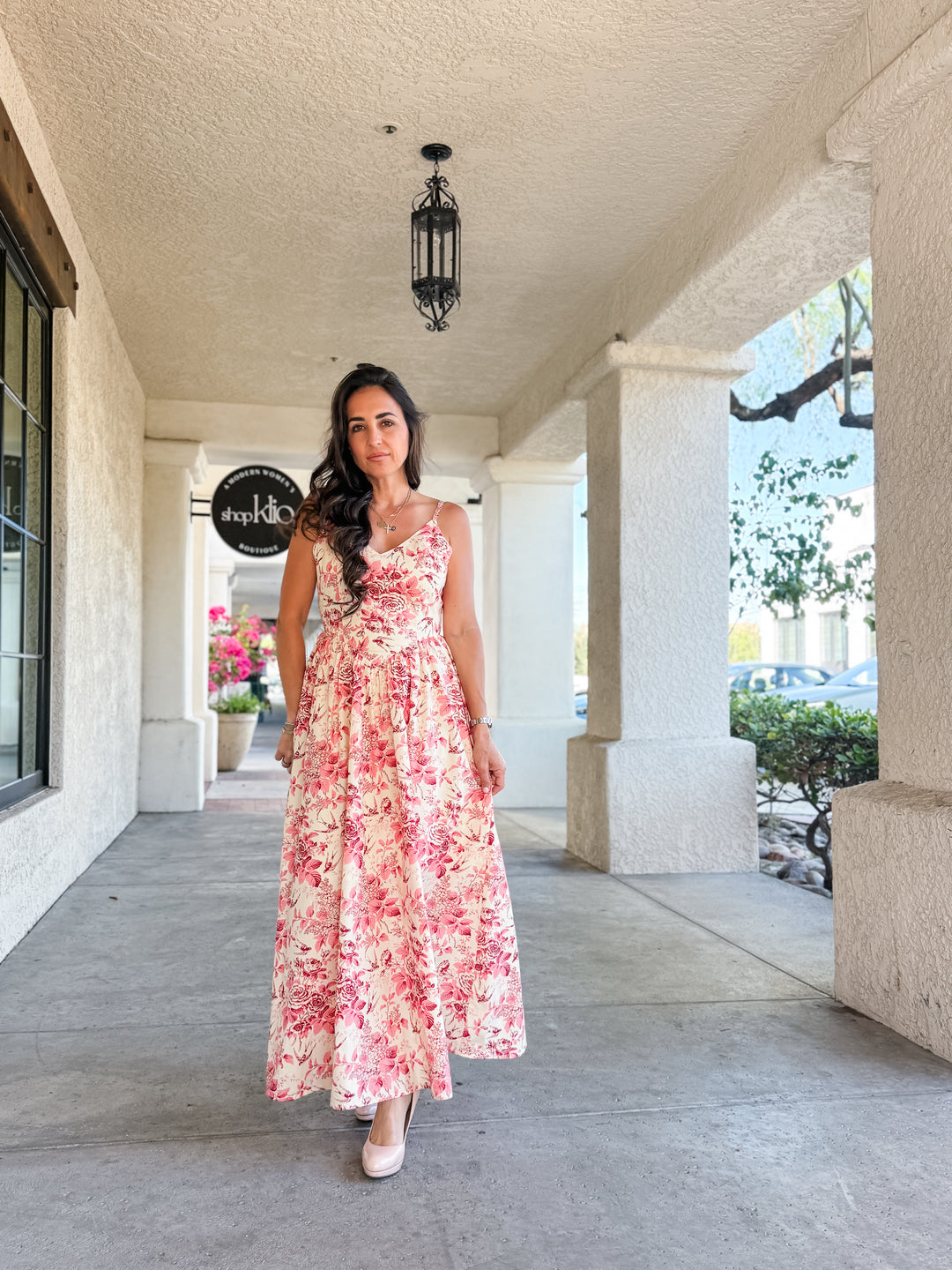 The Garden Bloom Romance Floral Maxi Dress With Back Bow