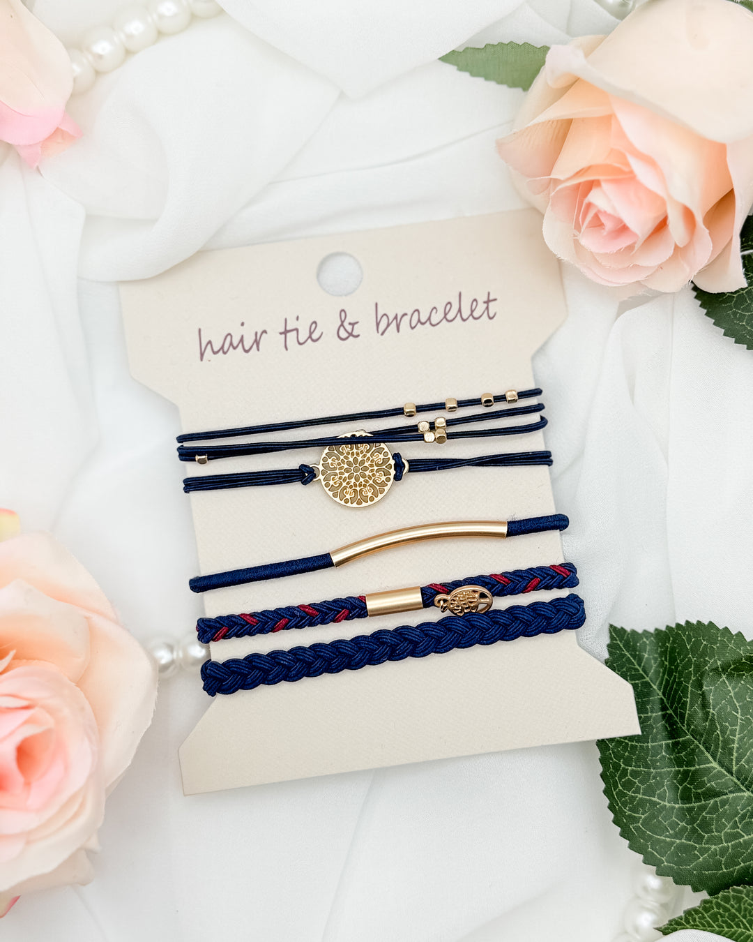 The Boho Charm Hair Tie & Bracelet Set