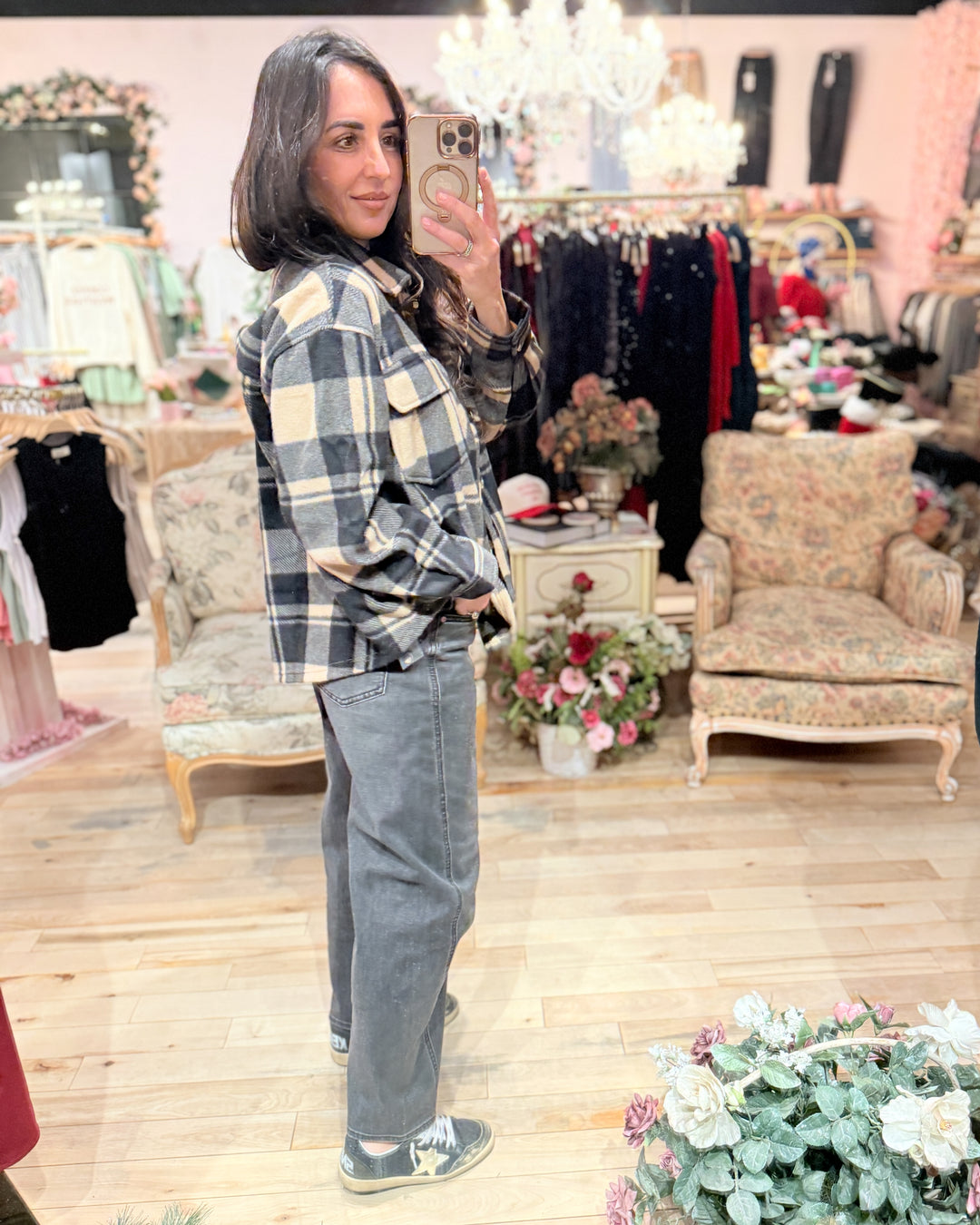 The Emma Check Fleece Shacket