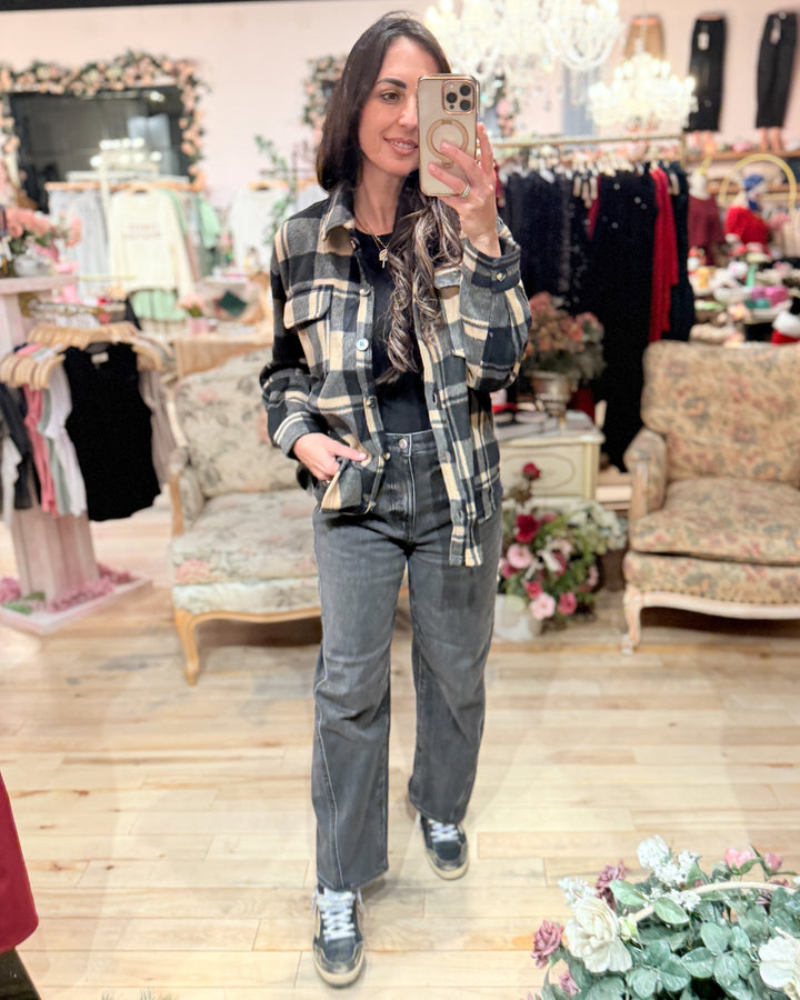 The Emma Check Fleece Shacket