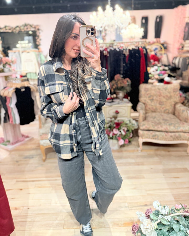 The Emma Check Fleece Shacket