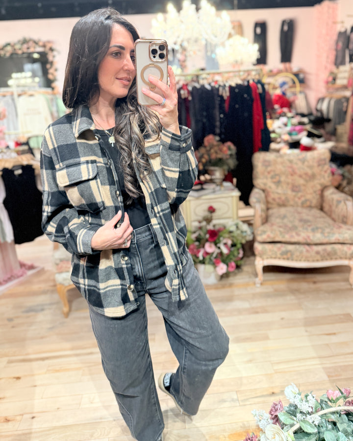 The Emma Check Fleece Shacket