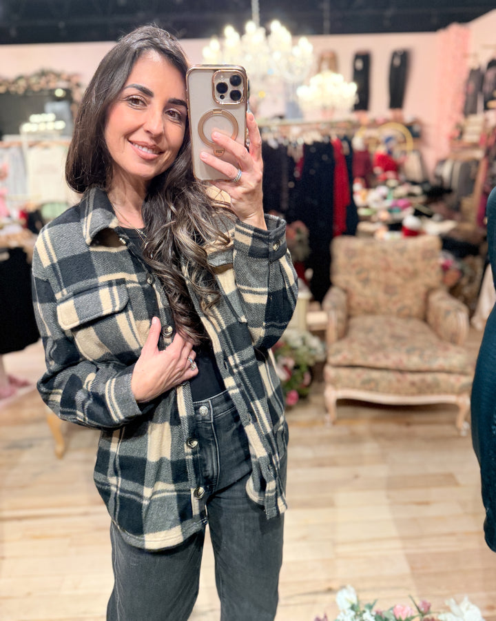 The Emma Check Fleece Shacket
