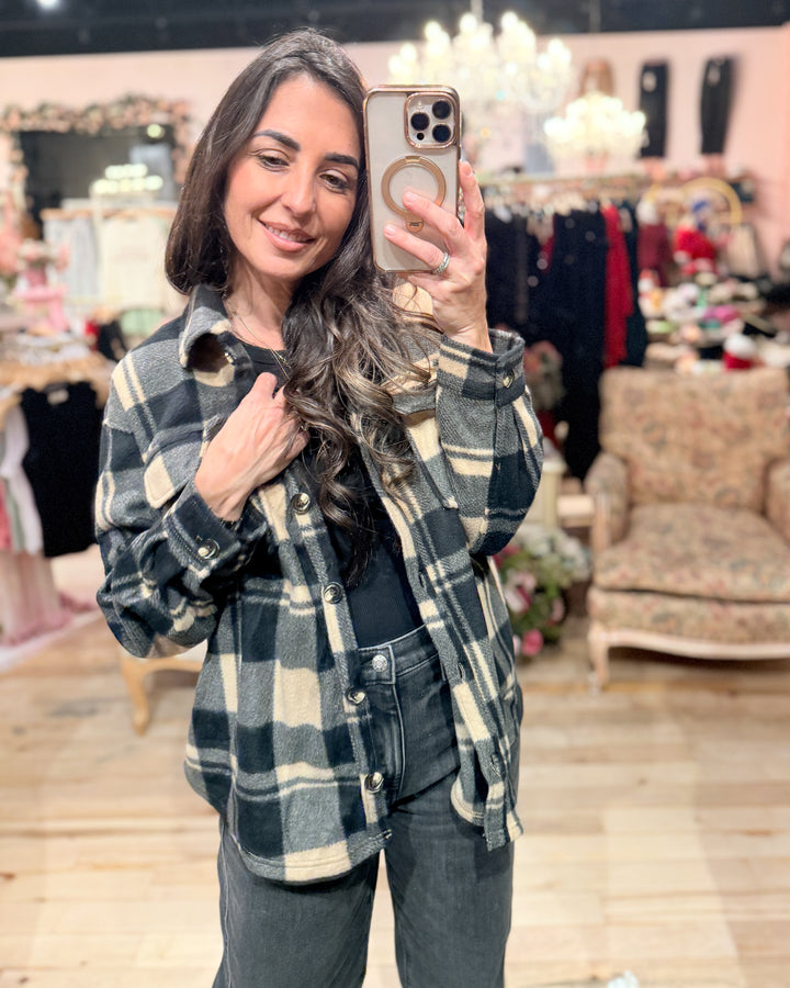 The Emma Check Fleece Shacket