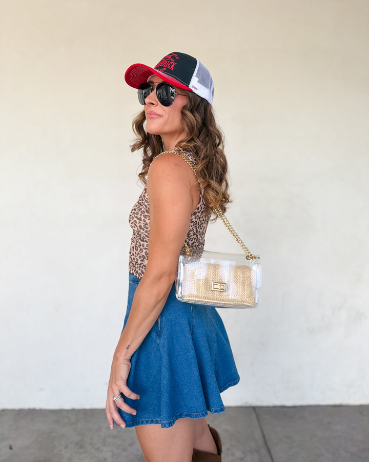 The Elegance Clear Crossbody Bag - Gold