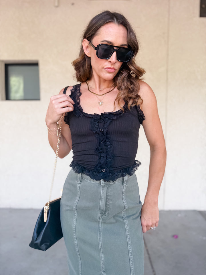 The Eloise Knit Rib Bustier Top