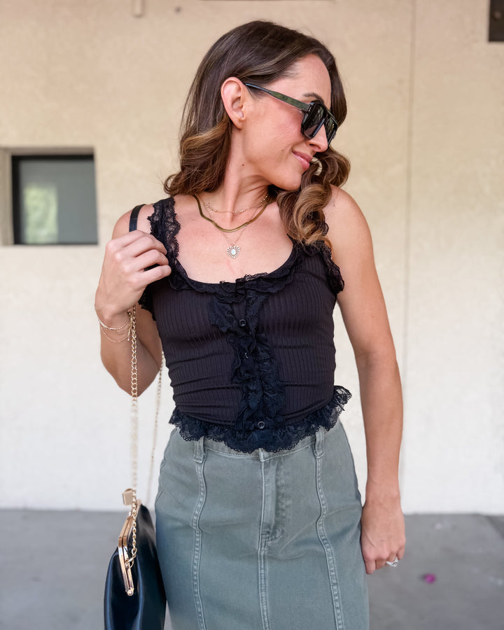 The Eloise Knit Rib Bustier Top