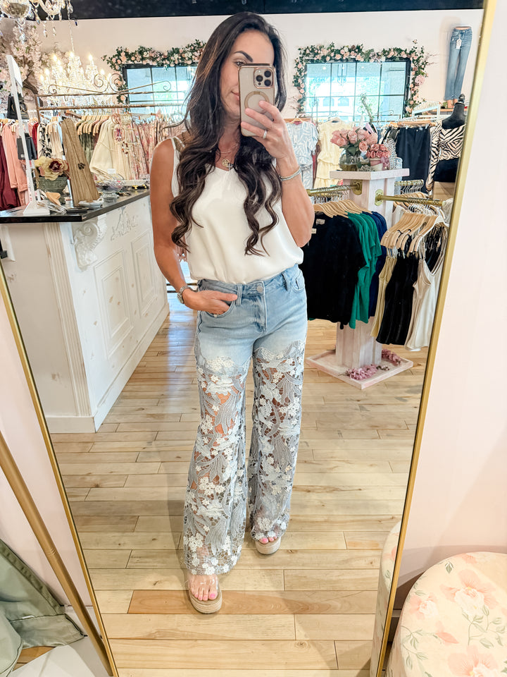 The Jessa Lace High Rise Jeans