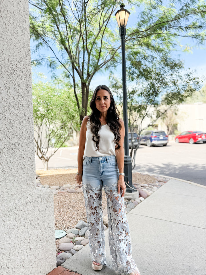 The Jessa Lace High Rise Jeans