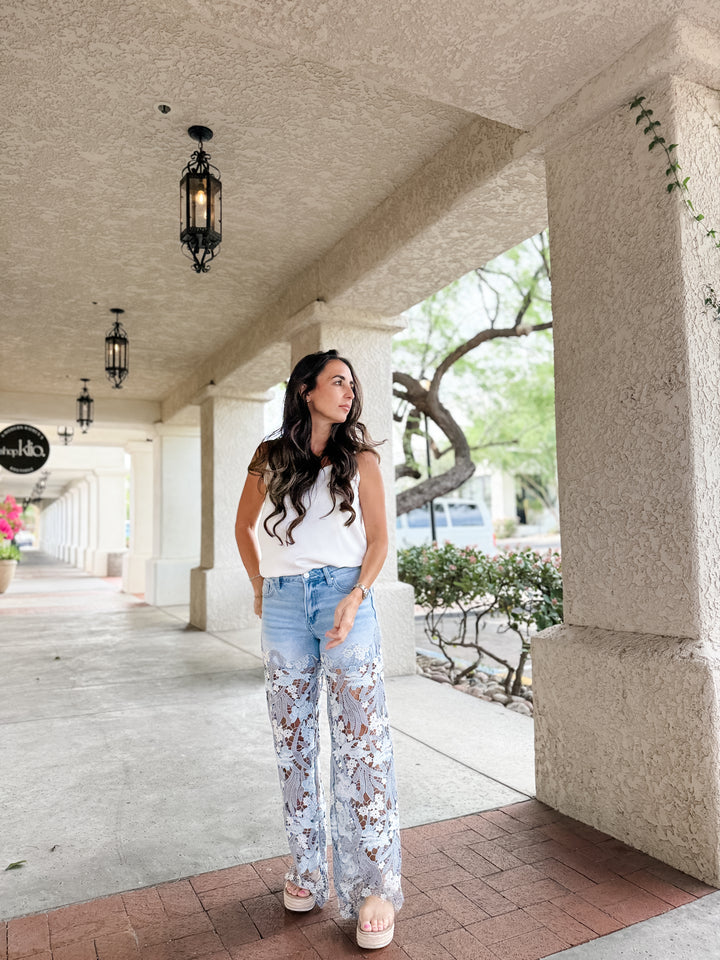 The Jessa Lace High Rise Jeans