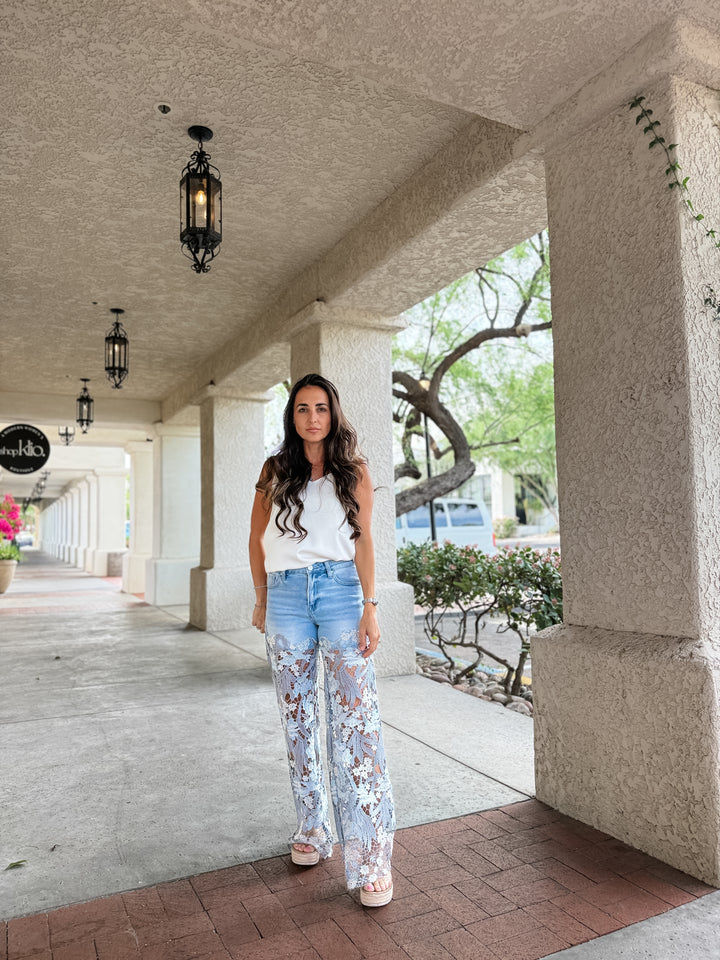The Jessa Lace High Rise Jeans