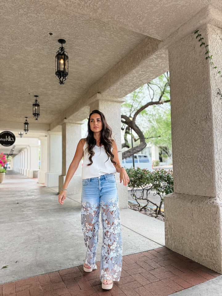 The Jessa Lace High Rise Jeans