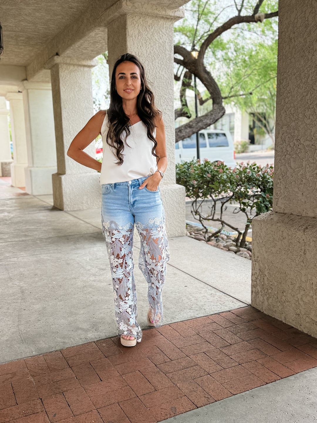 The Jessa Lace High Rise Jeans
