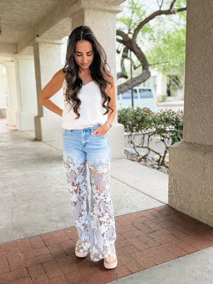 The Jessa Lace High Rise Jeans