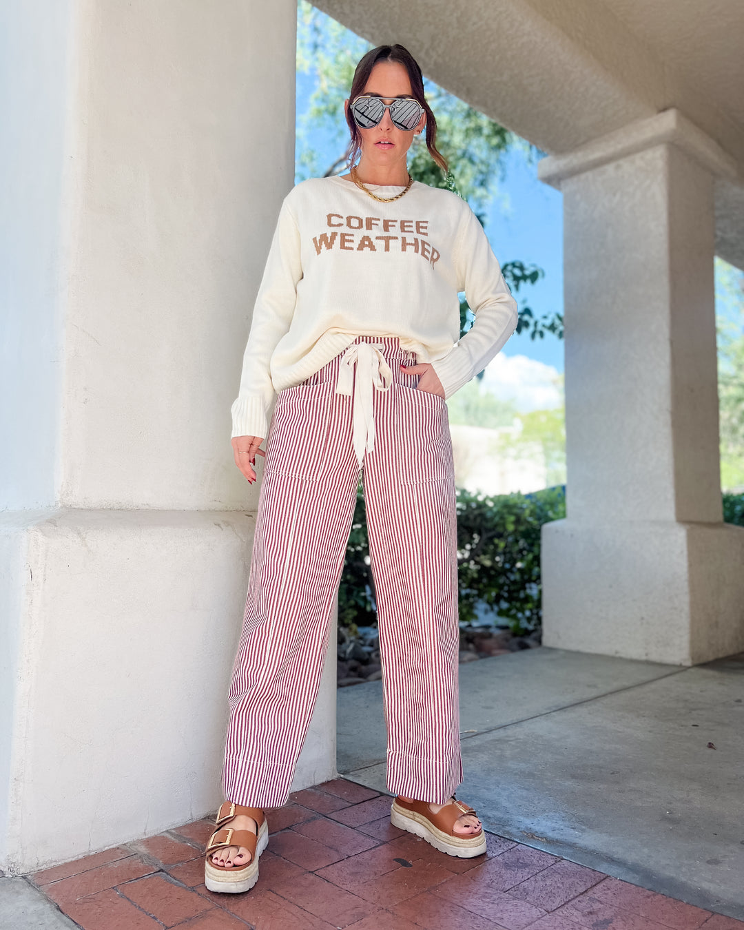 The Lila Striped Wide Leg Pants