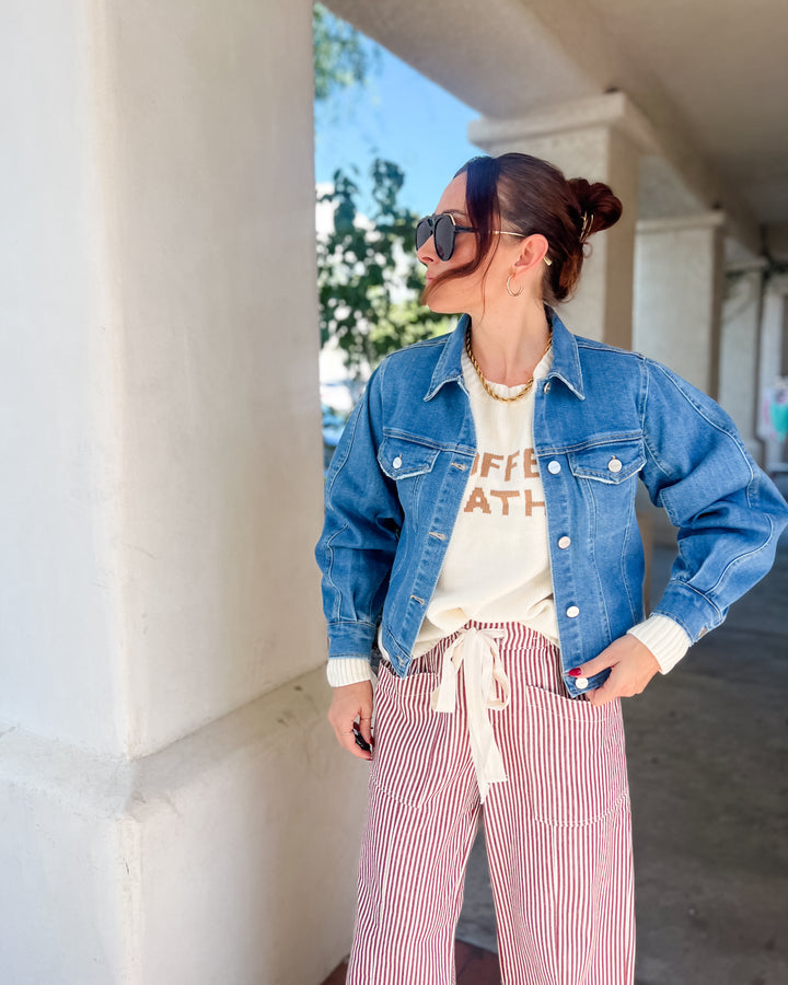 The Demi Balloon Sleeve Denim Jacket
