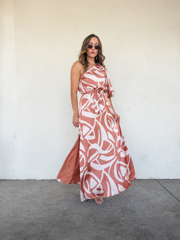 The Celeste One Shoulder Maxi Dress