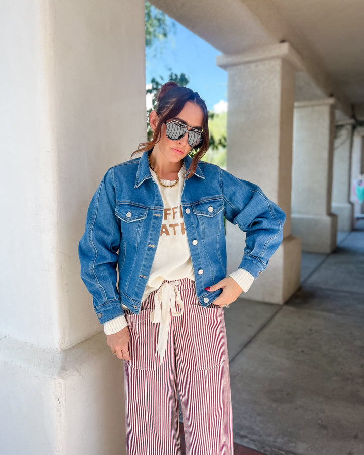 The Demi Balloon Sleeve Denim Jacket