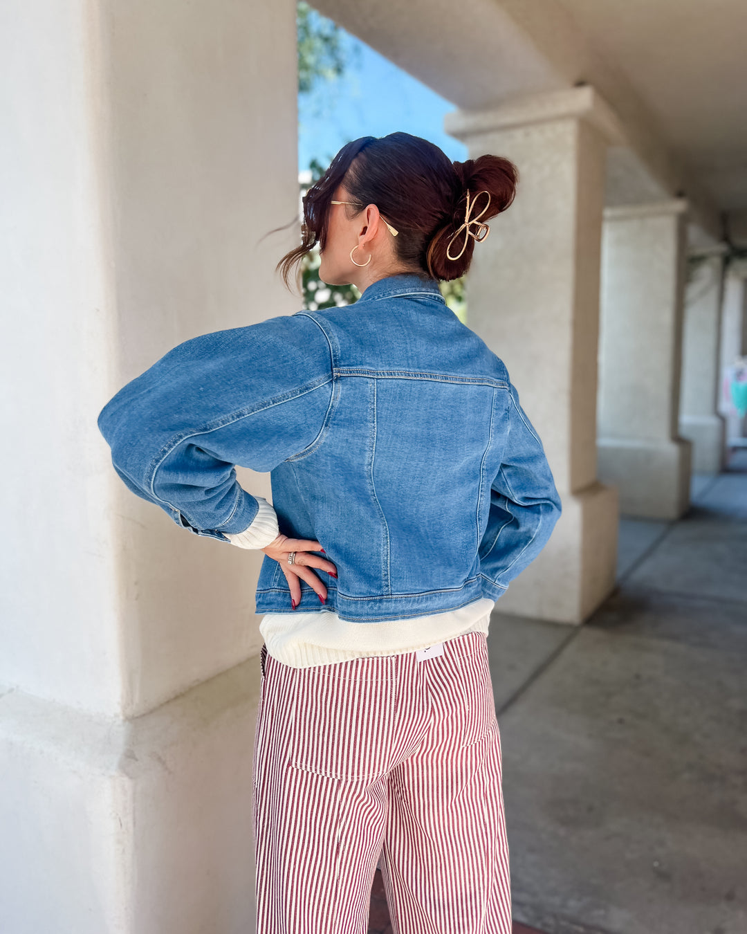 The Demi Balloon Sleeve Denim Jacket