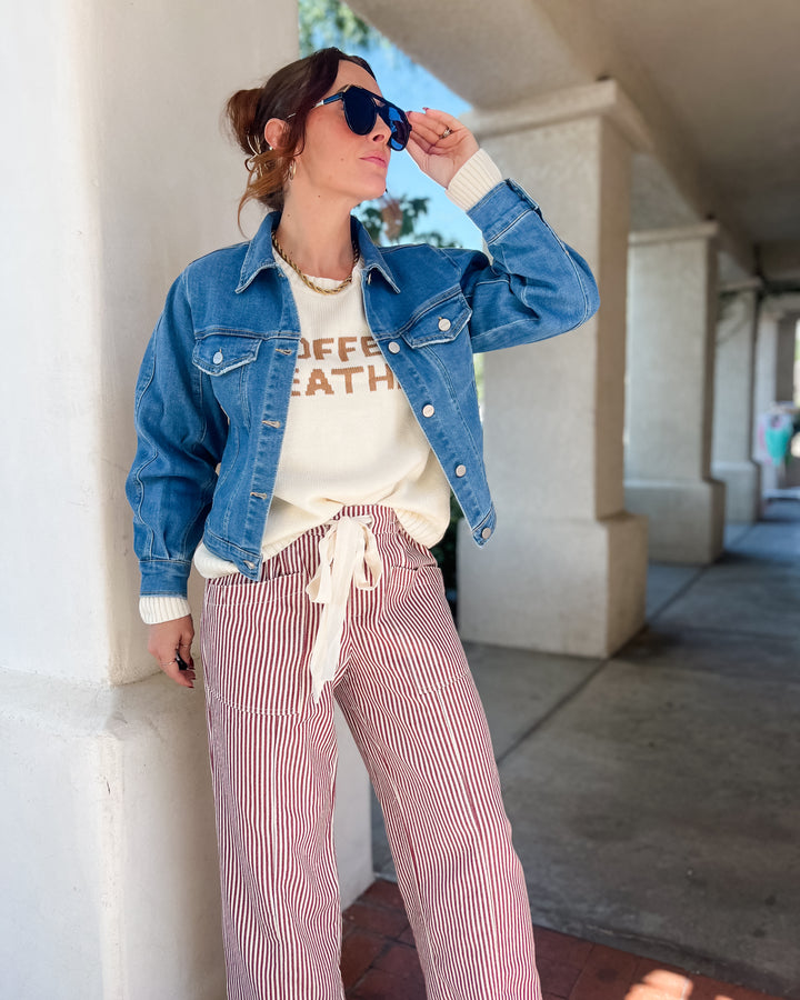 The Demi Balloon Sleeve Denim Jacket