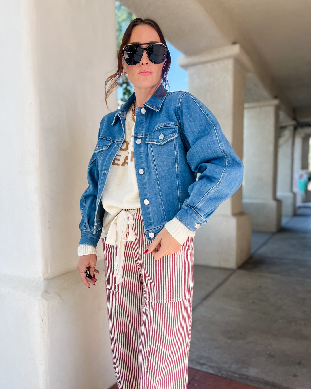The Demi Balloon Sleeve Denim Jacket
