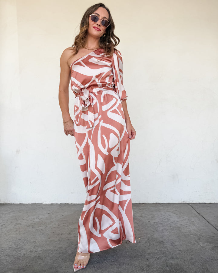 The Celeste One Shoulder Maxi Dress