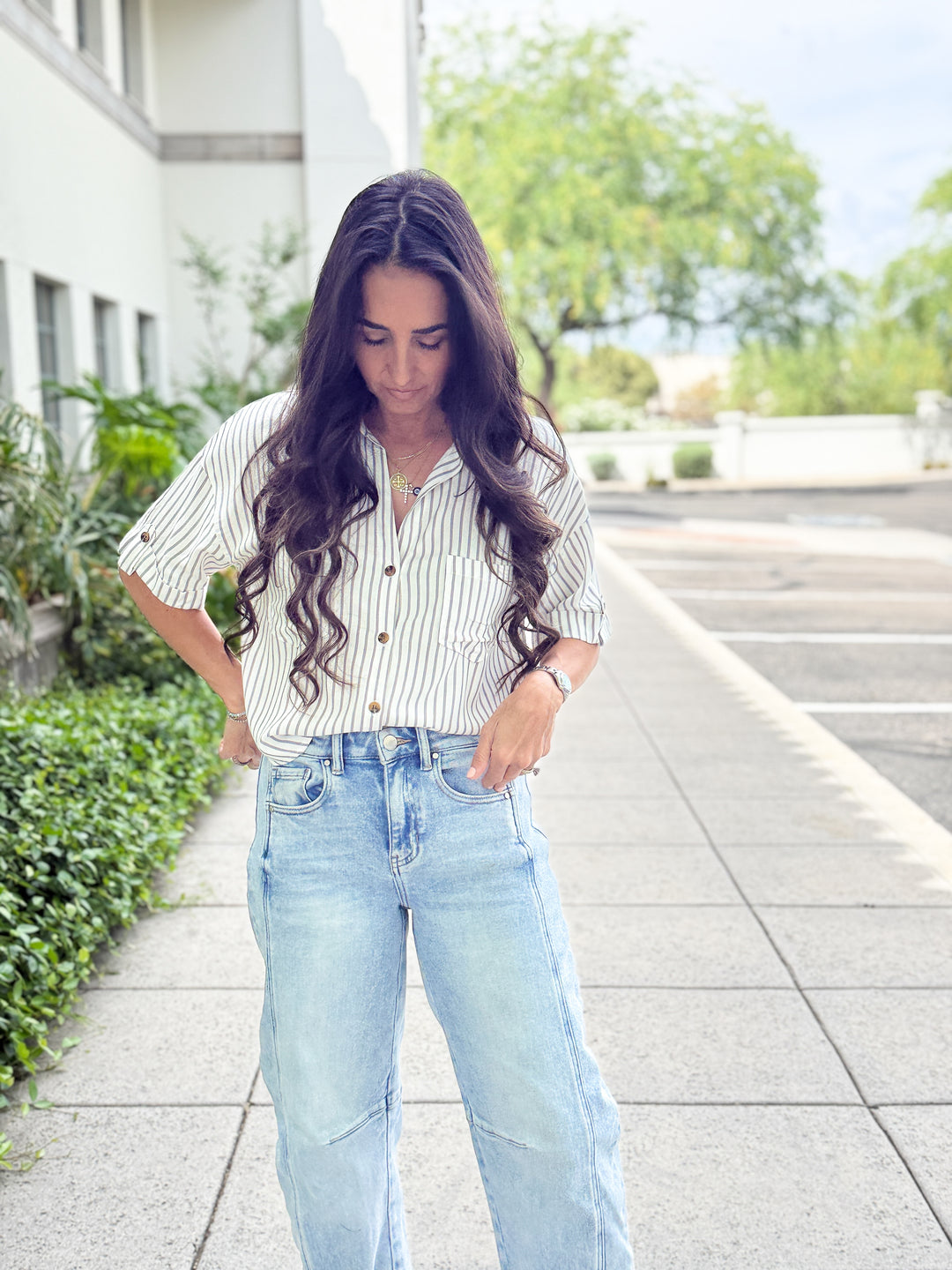 The Lauren Striped Top - Green