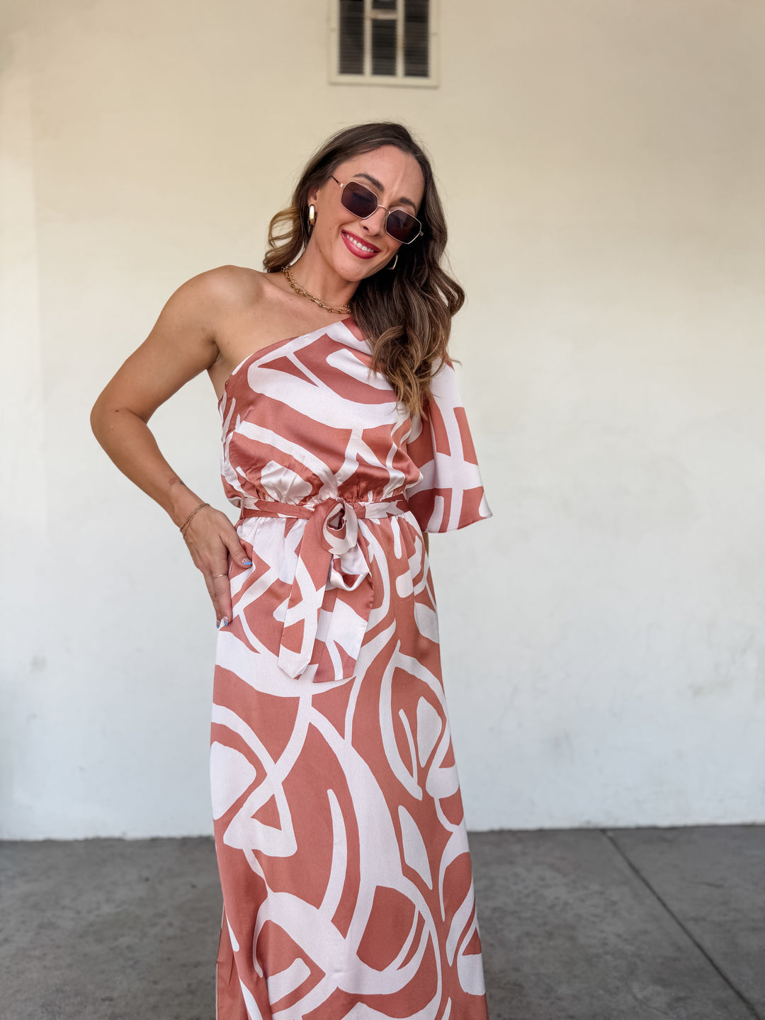 The Celeste One Shoulder Maxi Dress