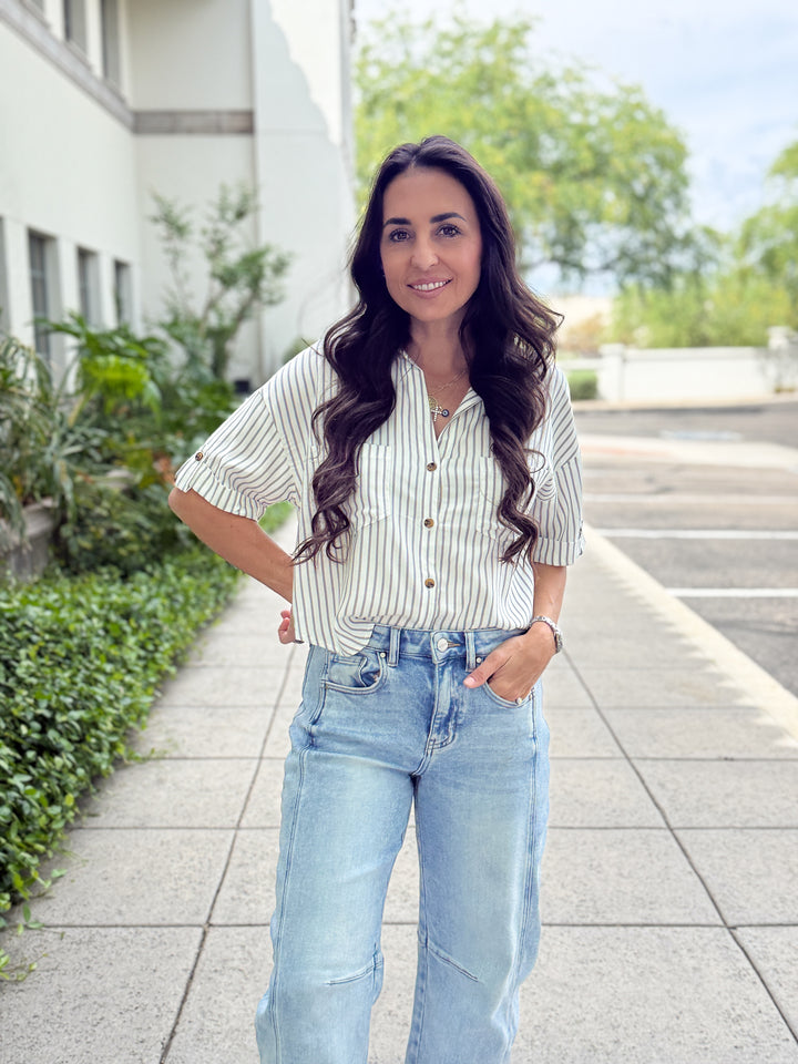 The Lauren Striped Top - Green