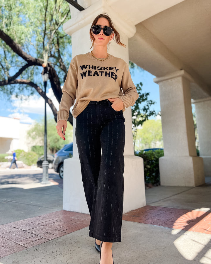 The Giselle Rhinestone High Rise Pants